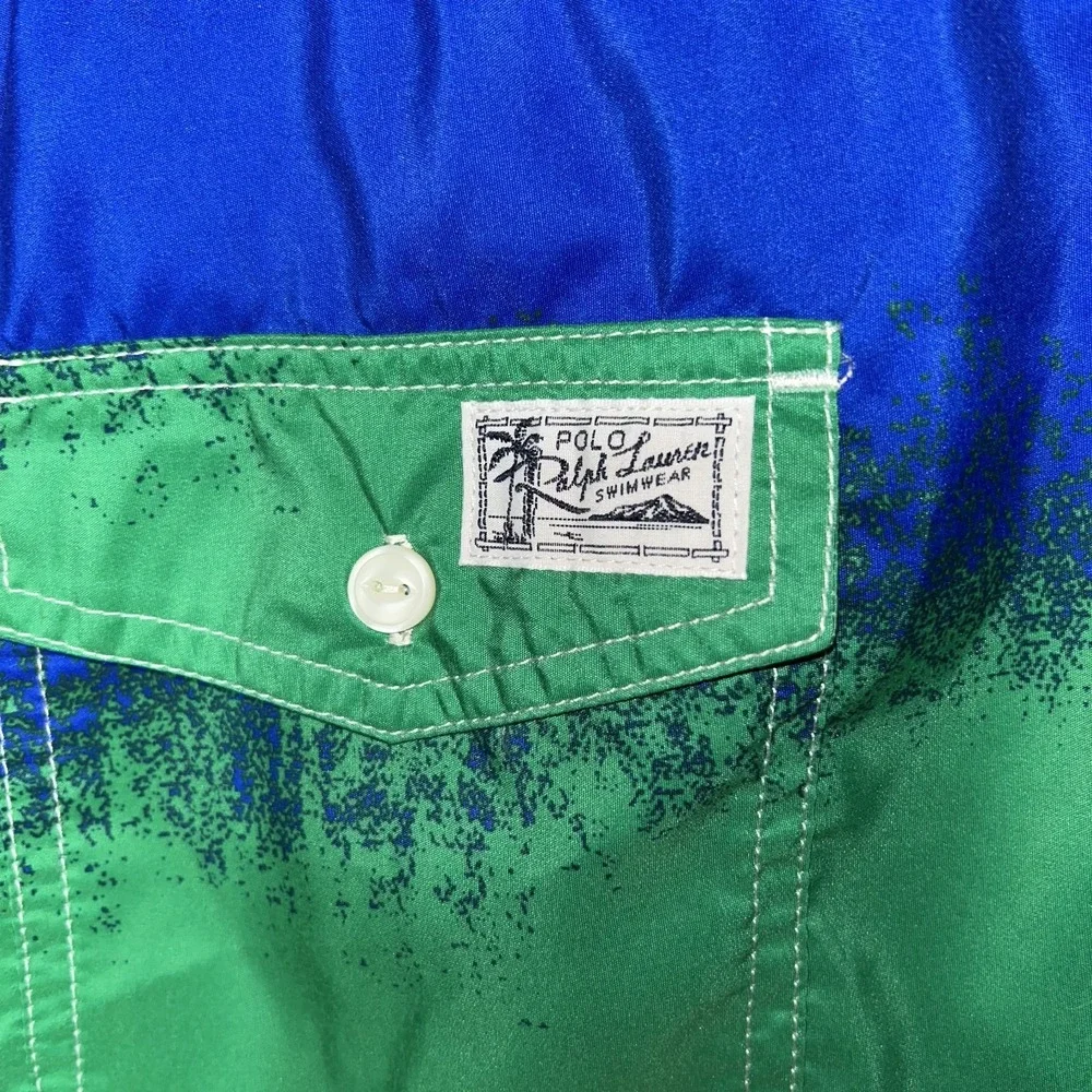 Polo Ralph Lauren 3XB Traveler Mid Trunk Classic Swim NWT Green Blue Wht Yellow